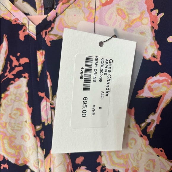 A.L.C. Floral Midi Skirt in Navy and Pink - Picture 11 of 11